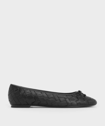 CHARLES & KEITH | ウーブン ボウバレエフラット(バレエシューズ)