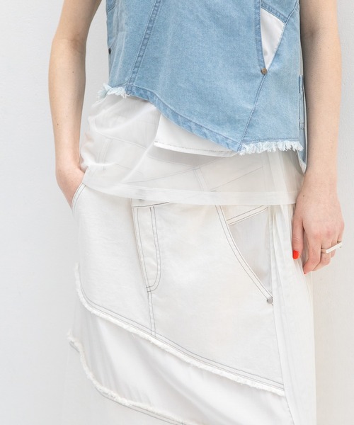 AULA AILA(アウラアイラ)の「デニムレイヤードTシャツ(Tシャツ/カットソー・レディース・ブラック/ライトブルー/インディゴブルー・0)」の12枚目の写真