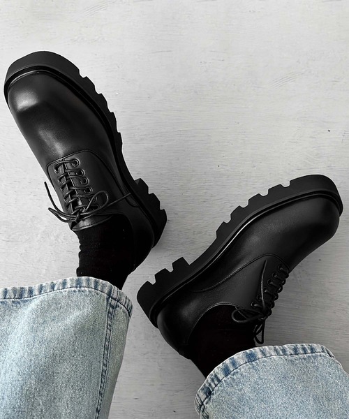 shoes365（シューズスリーシックスファイヴ）の「[2025SS SHOES 365 NEW] メンズ スクエアトゥ ビジネスシューズ（ドレスシューズ・メンズ・ブラック・27.0cm/26.5cm/26.0cm/25.5cm/25.0cm/24.5cm）」の5枚目の写真