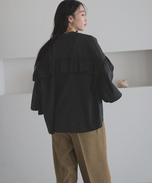 LOWRYS FARM（ローリーズファーム）の「バンドフリル８分袖　 252720（シャツ/ブラウス・レディース・イエロー/ブルー/ブラック/アイボリー・FREE）」の11枚目の写真