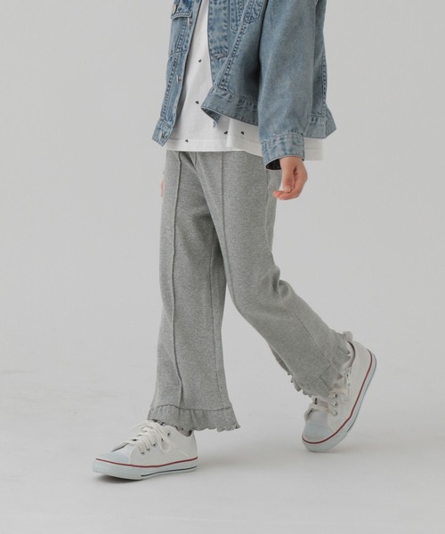 GLOBAL WORK（グローバルワーク）の「裾フリルカットパンツ/T/291993（その他パンツ・キッズ・グレー/ブルー・120cm/100cm/110cm）」の2枚目の写真