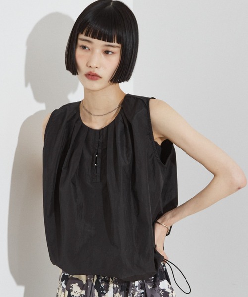 NOMINE（ノミネ）の「タック バルーン タンクトップ ブラウス（シャツ/ブラウス・レディース・グリーン/ブラウン/ホワイト/ブラック・フリー）」の3枚目の写真