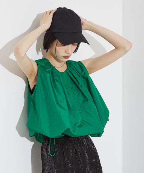 NOMINE（ノミネ）の「タック バルーン タンクトップ ブラウス（シャツ/ブラウス・レディース・グリーン/ブラウン/ホワイト/ブラック・フリー）」の10枚目の写真