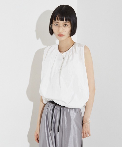 NOMINE（ノミネ）の「タック バルーン タンクトップ ブラウス（シャツ/ブラウス・レディース・グリーン/ブラウン/ホワイト/ブラック・フリー）」の15枚目の写真