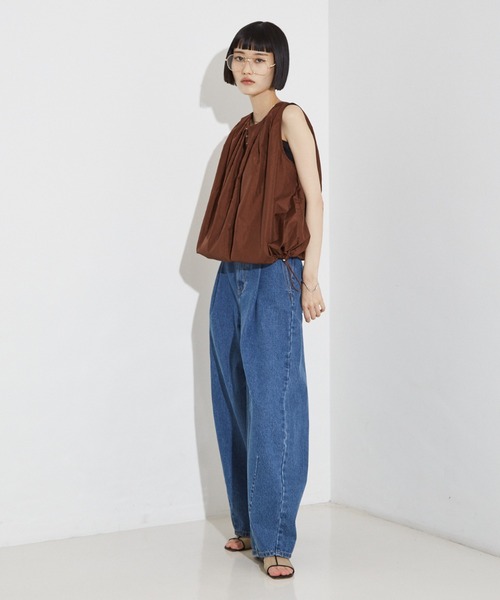 NOMINE（ノミネ）の「タック バルーン タンクトップ ブラウス（シャツ/ブラウス・レディース・グリーン/ブラウン/ホワイト/ブラック・フリー）」の17枚目の写真