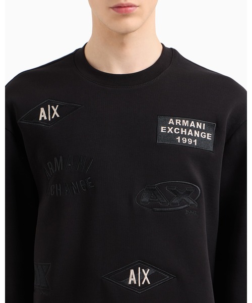 ARMANI EXCHANGE(アルマーニエクスチェンジ)の「【A|X アルマーニ エクスチェンジ】ロゴパッチ クルーネックスウェットプルオーバー(スウェット・メンズ・ホワイト/ブラック・LARGE/MEDIUM/SMALL/X-LARGE/X-SMALL/XX-LARGE)」の8枚目の写真