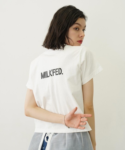 MILKFED.(ミルクフェド)の「HEAVEN27 COMPACT S/S TEE(Tシャツ/カットソー・レディース・ホワイト/ブラック/ブルー・M/S)」の6枚目の写真