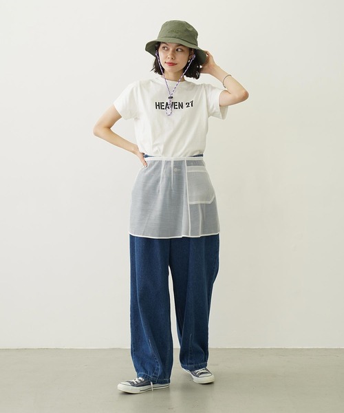 MILKFED.(ミルクフェド)の「HEAVEN27 COMPACT S/S TEE(Tシャツ/カットソー・レディース・ホワイト/ブラック/ブルー・M/S)」の8枚目の写真