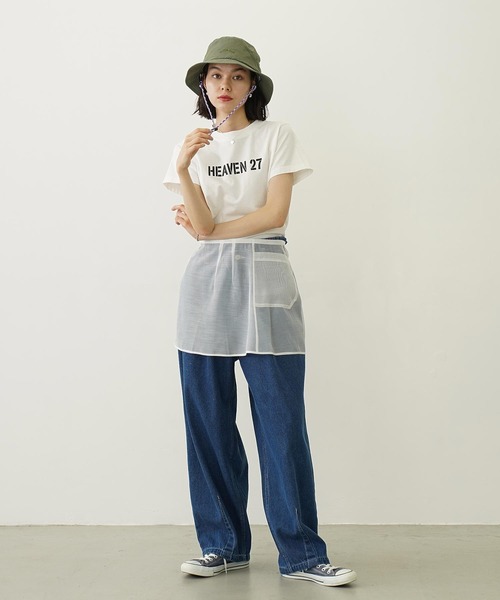MILKFED.(ミルクフェド)の「HEAVEN27 COMPACT S/S TEE(Tシャツ/カットソー・レディース・ホワイト/ブラック/ブルー・M/S)」の9枚目の写真