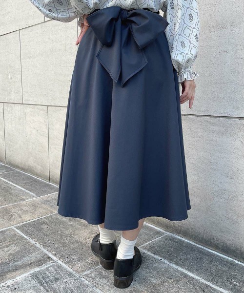 F i.n.t（フィント）の「【2サイズ展開】コルセットベルト2wayフレアースカート（スカート・レディース・ライトグリーン/ネイビー/アイボリー/ピンク/ブルー・1/2）」の4枚目の写真