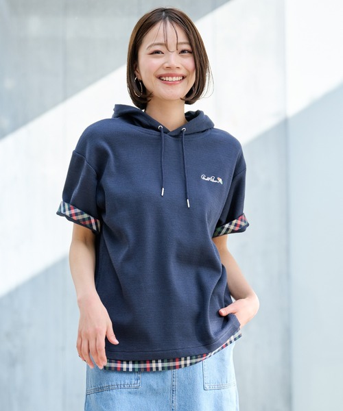 Arnold Palmer（アーノルドパーマー）の「ハニカムワッフル シェア 半袖 フーディ（パーカー・レディース・ライトベージュ/アイボリー/ネイビー・LL/L/M/S/XS）」の17枚目の写真