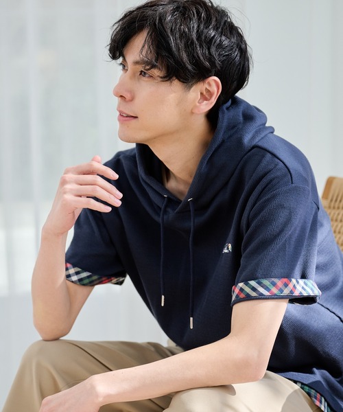 Arnold Palmer（アーノルドパーマー）の「ハニカムワッフル シェア 半袖 フーディ（パーカー・レディース・ライトベージュ/アイボリー/ネイビー・LL/L/M/S/XS）」の15枚目の写真