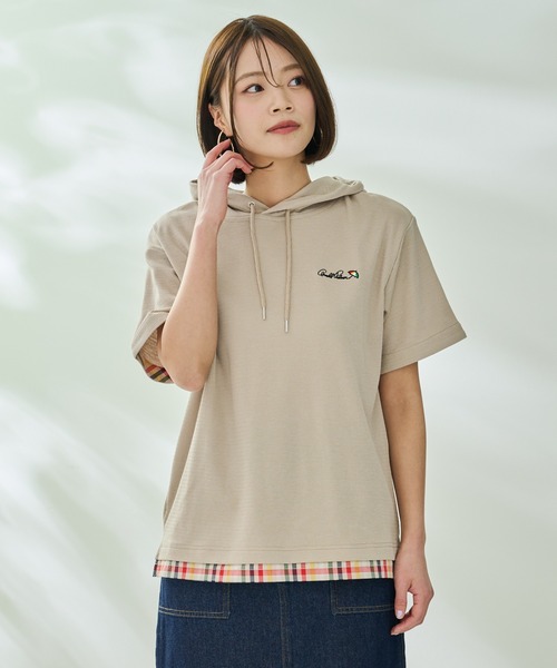 Arnold Palmer（アーノルドパーマー）の「ハニカムワッフル シェア 半袖 フーディ（パーカー・レディース・ライトベージュ/アイボリー/ネイビー・LL/L/M/S/XS）」の12枚目の写真