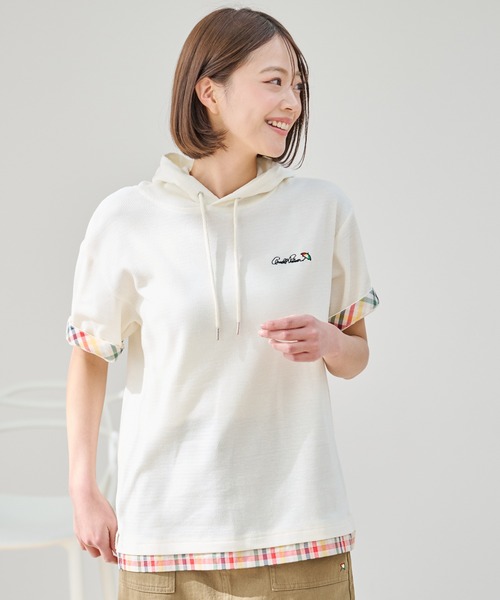 Arnold Palmer（アーノルドパーマー）の「ハニカムワッフル シェア 半袖 フーディ（パーカー・レディース・ライトベージュ/アイボリー/ネイビー・LL/L/M/S/XS）」の8枚目の写真