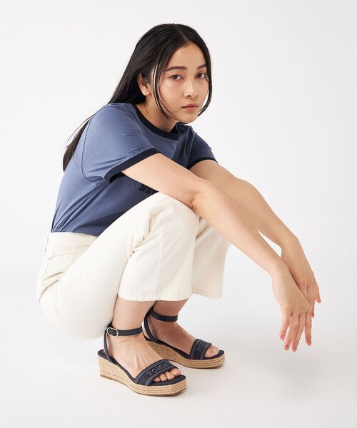 TOMMY HILFIGER（トミーヒルフィガー）の「トミーヒルフィガーミッドウェッジエスパドリーユ（サンダル・レディース・ネイビー/ホワイト・23cm/23.5cm/24cm）」の3枚目の写真