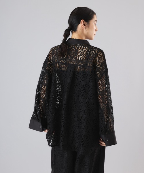 Muscat(マスカット)の「クラシカルレース配色カラーシャツ(シャツ/ブラウス・レディース・クリーム/ブラック・F)」の20枚目の写真