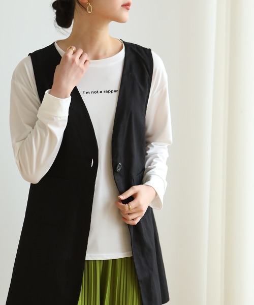 maison de LATIR（メゾンドラティール）の「着回し抜群なシンプルレターロゴロンT 合わせやすい春コーデトップス（Tシャツ/カットソー・レディース・ブラック/ブラック系その他/ホワイト系その他2/ホワイト/ブラウン/ホワイト系その他・M/L/XL）」の14枚目の写真