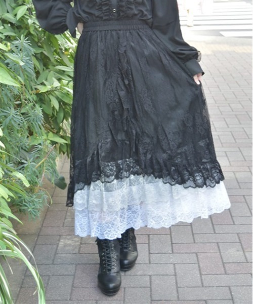 axes femme グラデレースフリルスカート axes femme（アクシーズファム）の「グラデレースフリルスカート