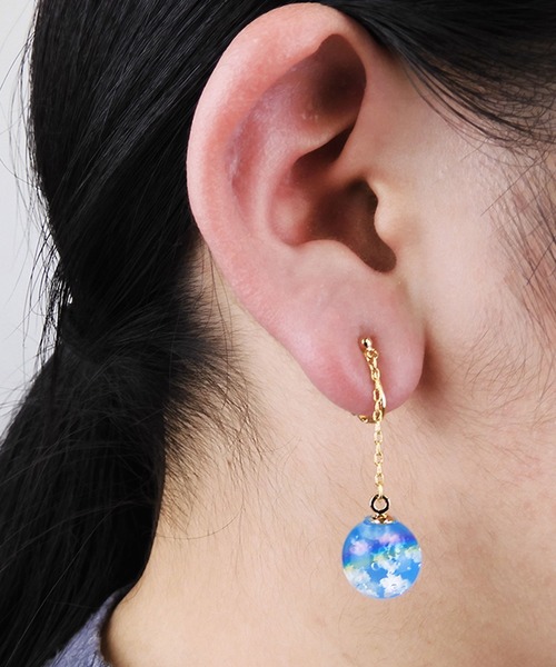 gargle（ガーグル）の「gargle ガーグル：サイエンスシリーズ　ミニ空もよう　虹　雲　イヤリング（イヤリング・レディース・ブルー/ライトブルー・FREE）」の9枚目の写真