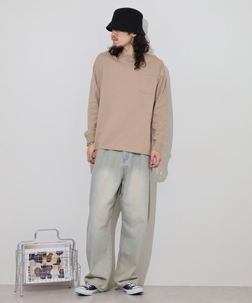 FUNALIVE（ファンアライブ）の「無地　クルーネックロンT（Tシャツ/カットソー・レディース・ブラック/ホワイト/グリーン/ネイビー/ベージュ/杢グレー・M/L/LL/3L/S）」の20枚目の写真