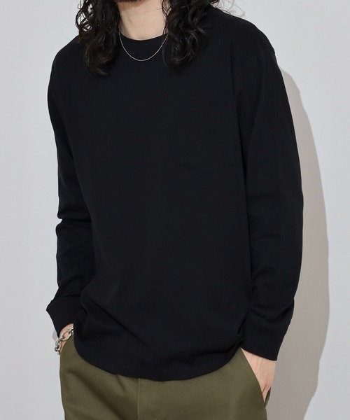 FUNALIVE（ファンアライブ）の「無地　クルーネックロンT（Tシャツ/カットソー・レディース・ブラック/ホワイト/グリーン/ネイビー/ベージュ/杢グレー・M/L/LL/3L/S）」の11枚目の写真