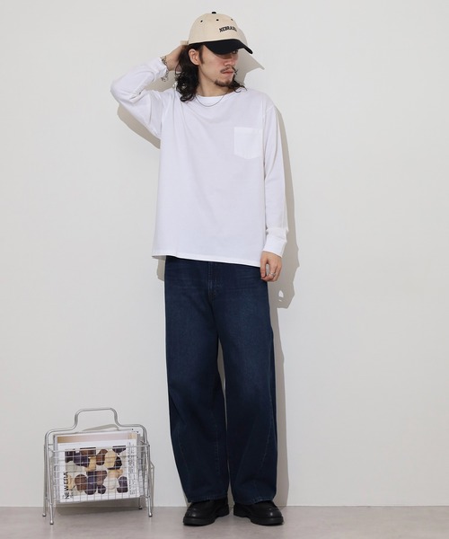 FUNALIVE（ファンアライブ）の「無地　クルーネックロンT（Tシャツ/カットソー・レディース・ブラック/ホワイト/グリーン/ネイビー/ベージュ/杢グレー・M/L/LL/3L/S）」の10枚目の写真