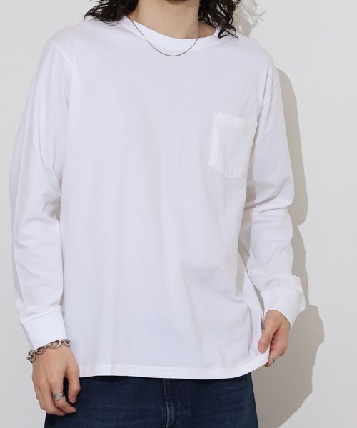 FUNALIVE（ファンアライブ）の「無地　クルーネックロンT（Tシャツ/カットソー・レディース・ブラック/ホワイト/グリーン/ネイビー/ベージュ/杢グレー・M/L/LL/3L/S）」の7枚目の写真