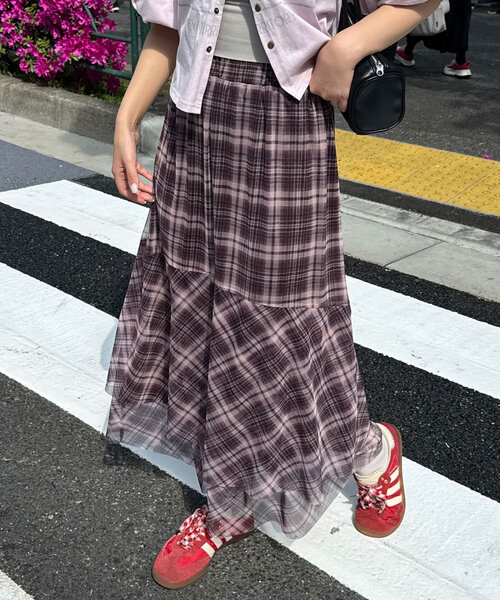 チェックマーメイドスカート半額以上値下げ‼️日曜日値下げ タータンチェックマーメイドスカート | レディースファッション