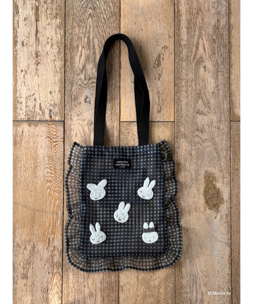 Miffy（ ミッフィー）の「miffy ギンガムメッシュトート（トートバッグ・レディース・グリーン/ブラック/ブルー/ベージュ・FREE）」の9枚目の写真