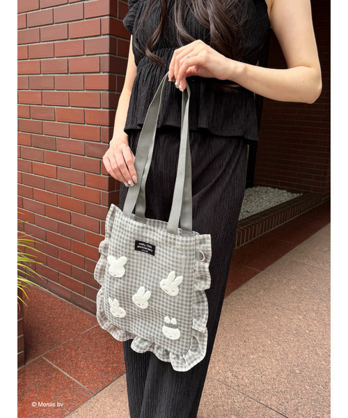 Miffy（ ミッフィー）の「miffy ギンガムメッシュトート（トートバッグ・レディース・グリーン/ブラック/ブルー/ベージュ・FREE）」の15枚目の写真