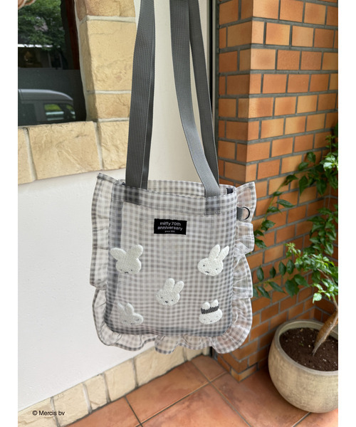 Miffy（ ミッフィー）の「miffy ギンガムメッシュトート（トートバッグ・レディース・グリーン/ブラック/ブルー/ベージュ・FREE）」の17枚目の写真
