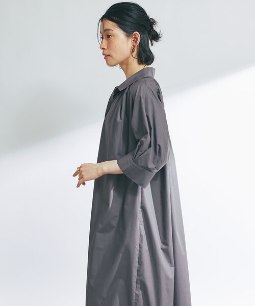 un dix cors（アンディコール）の「《新色追加》スキッパーシャツワンピース（シャツワンピース・レディース・チャコールグレー/ブルー/イエロー・FREE）」の5枚目の写真