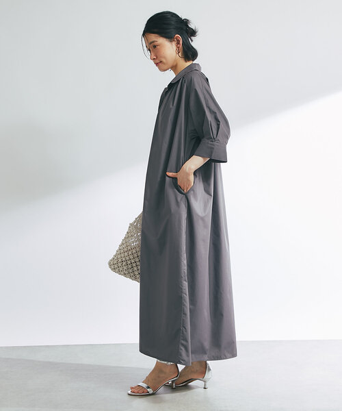 un dix cors（アンディコール）の「《新色追加》スキッパーシャツワンピース（シャツワンピース・レディース・チャコールグレー/ブルー/イエロー・FREE）」の10枚目の写真