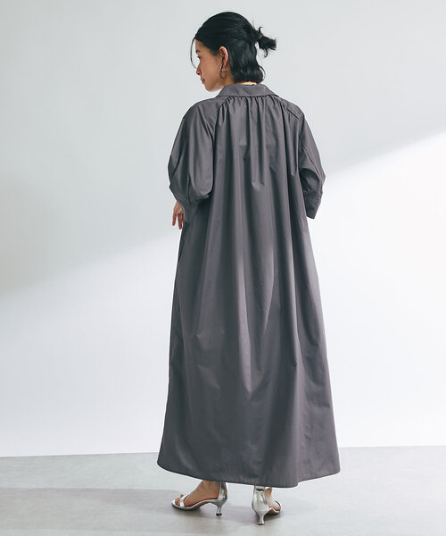 un dix cors（アンディコール）の「《新色追加》スキッパーシャツワンピース（シャツワンピース・レディース・チャコールグレー/ブルー/イエロー・FREE）」の11枚目の写真