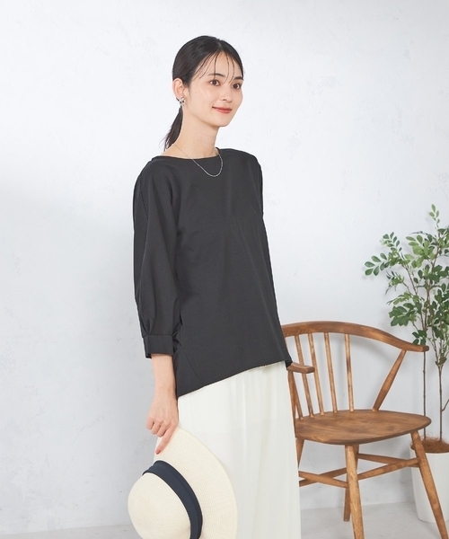 a.v.v（アーヴェヴェ）の「【UVカット】ドルマンスリーブトップス（Tシャツ/カットソー・レディース・ブラック/ブルー・38/40/36）」の5枚目の写真