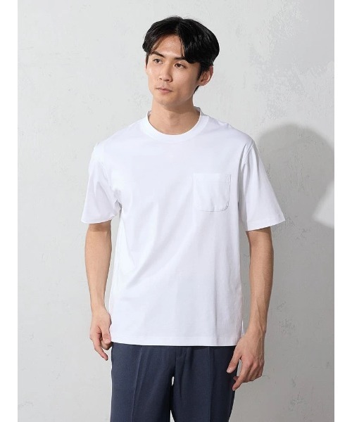 Peserico ホワイト 半袖Tシャツ MENS ヘビー 半袖 クルーネックTシャツ ORGANIC | 高級無地Tシャツ専門