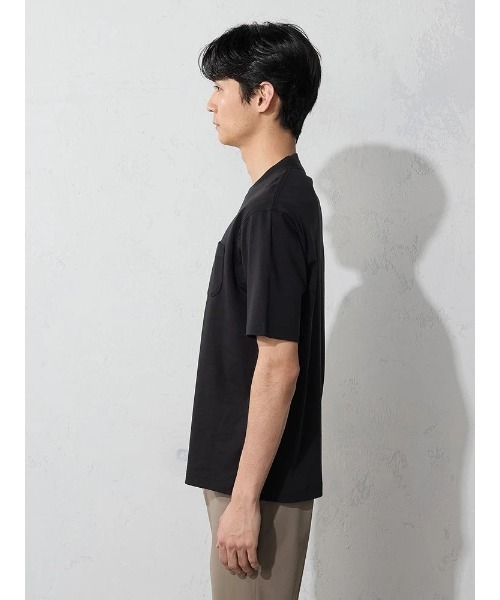 Perfect Suit FActory（パーフェクトスーツファクトリー）の「接触冷感　スマート半袖Tシャツ＜超長綿＞ホワイト/ブラック/グレー（Tシャツ/カットソー・メンズ・ライトグレー/ブラック/ホワイト・M/LL/L）」の19枚目の写真