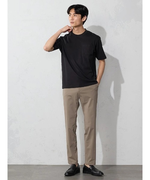 Perfect Suit FActory（パーフェクトスーツファクトリー）の「接触冷感　スマート半袖Tシャツ＜超長綿＞ホワイト/ブラック/グレー（Tシャツ/カットソー・メンズ・ライトグレー/ブラック/ホワイト・M/LL/L）」の5枚目の写真