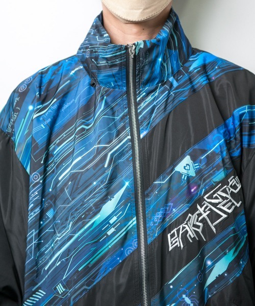 BACKSTAGE PASS(バックステージパス)の「ELECTRONIC CIRCUIT(エレクトロニック サーカス)オーバーサイズ トラックジャケット/ブルゾン(ブルゾン・メンズ・グリーン/パープル・FREE)」の6枚目の写真