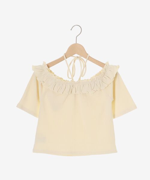 MAJESTIC LEGON（マジェスティックレゴン）の「マルチwayチョーカーフリルトップス（Tシャツ/カットソー・レディース・グレー/イエロー/ブラック/ライトブルー・MEDIUM）」の12枚目の写真