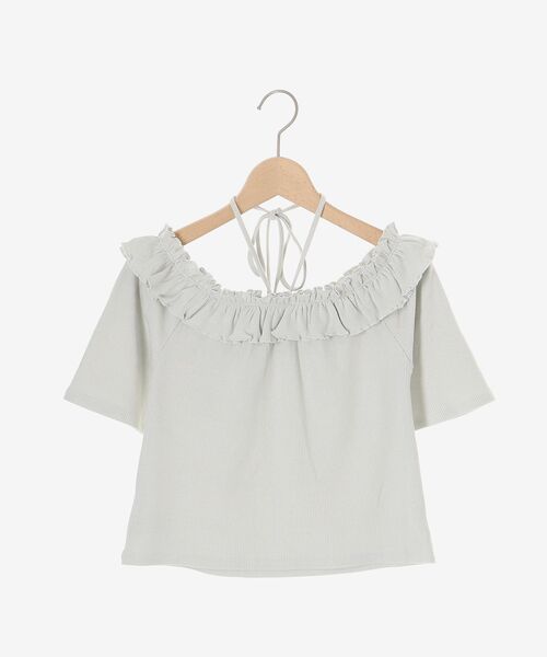 MAJESTIC LEGON（マジェスティックレゴン）の「マルチwayチョーカーフリルトップス（Tシャツ/カットソー・レディース・グレー/イエロー/ブラック/ライトブルー・MEDIUM）」の13枚目の写真