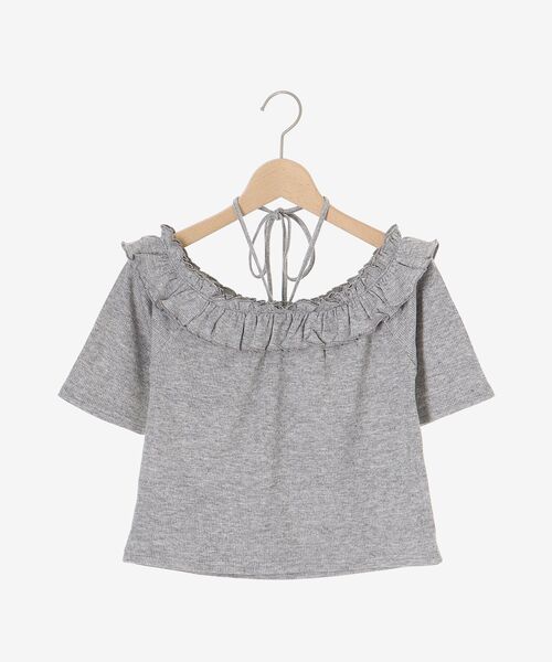 MAJESTIC LEGON（マジェスティックレゴン）の「マルチwayチョーカーフリルトップス（Tシャツ/カットソー・レディース・グレー/イエロー/ブラック/ライトブルー・MEDIUM）」の14枚目の写真