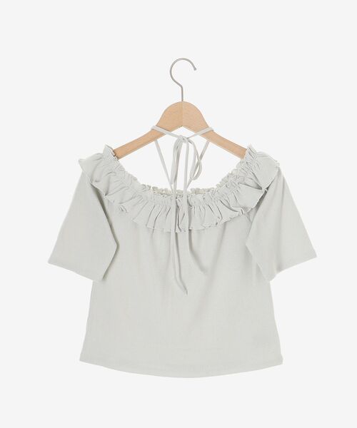 MAJESTIC LEGON（マジェスティックレゴン）の「マルチwayチョーカーフリルトップス（Tシャツ/カットソー・レディース・グレー/イエロー/ブラック/ライトブルー・MEDIUM）」の16枚目の写真