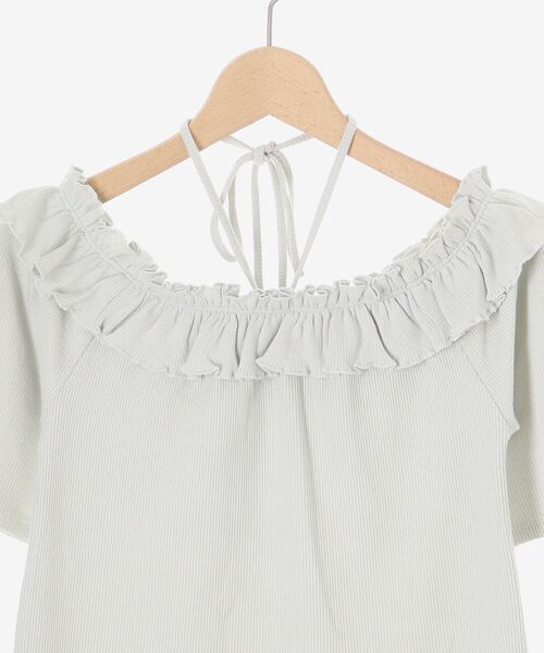 MAJESTIC LEGON（マジェスティックレゴン）の「マルチwayチョーカーフリルトップス（Tシャツ/カットソー・レディース・グレー/イエロー/ブラック/ライトブルー・MEDIUM）」の17枚目の写真