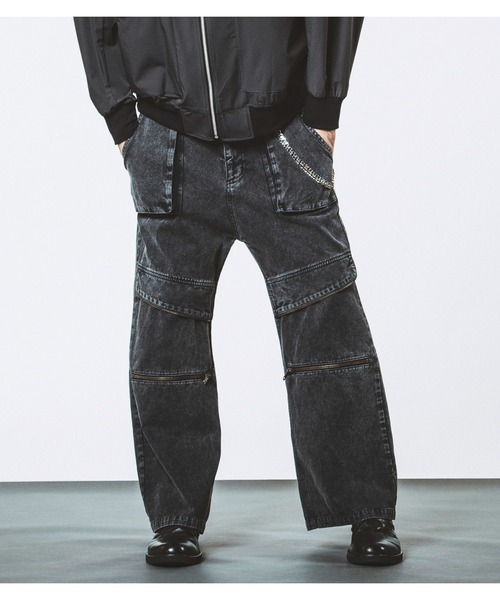 NO ID.(ノーアイディ)の「【NO ID.】Flap Zip Wide Pants / フラップ ジップ ワイド パンツ(その他パンツ・メンズ・ブラック/グレー・2/1)」の8枚目の写真