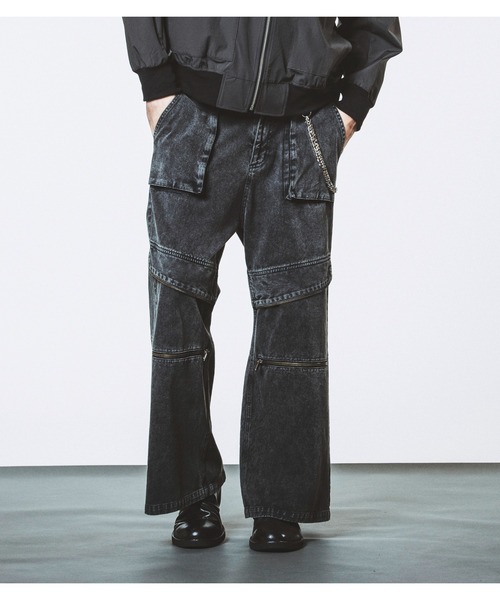 NO ID.(ノーアイディ)の「【NO ID.】Flap Zip Wide Pants / フラップ ジップ ワイド パンツ(その他パンツ・メンズ・ブラック/グレー・2/1)」の9枚目の写真