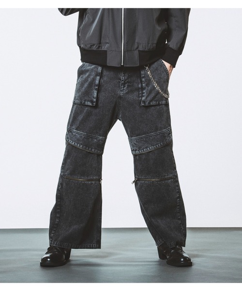 NO ID.(ノーアイディ)の「【NO ID.】Flap Zip Wide Pants / フラップ ジップ ワイド パンツ(その他パンツ・メンズ・ブラック/グレー・2/1)」の10枚目の写真