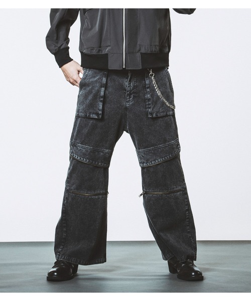NO ID.(ノーアイディ)の「【NO ID.】Flap Zip Wide Pants / フラップ ジップ ワイド パンツ(その他パンツ・メンズ・ブラック/グレー・2/1)」の11枚目の写真