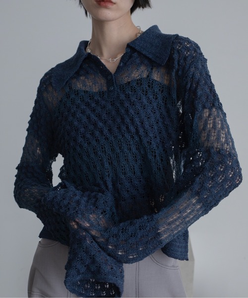 【Maison Margiela】ライン10 透かし編み ポロシャツ improves（インプローブス） ポロシャツ メンズ NULL ヌル 透かし編み