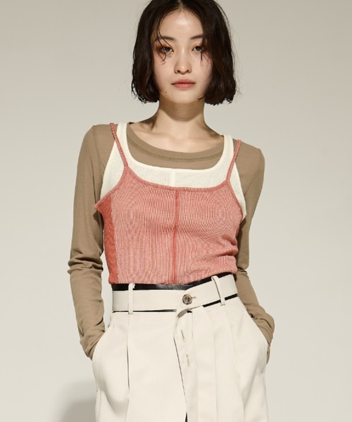 STUDIOUS/ステュディオス】3 Layered Jersey Top/レイヤード